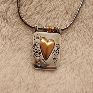 Brighton REMEMBER YOUR HEART necklace with metal heart shaped box